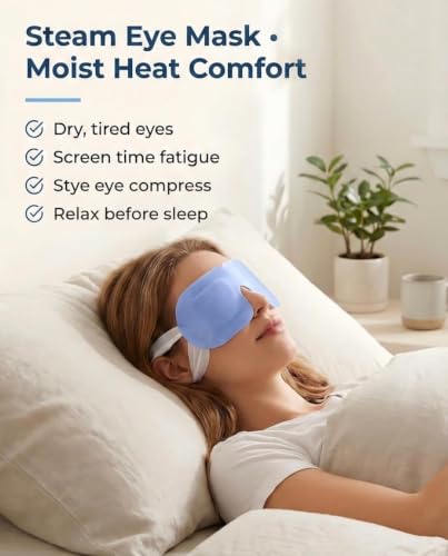 Image of 10 Packs Self Heating Steam Eye Mask: Warm Eye Compress for Dry Eyes, Stye Eye Treatment - Disposable Moist Heated Sleep Mask for Tired Eyes & Headache Relief - Ideal for Travel & Spa Gift(Unscented)