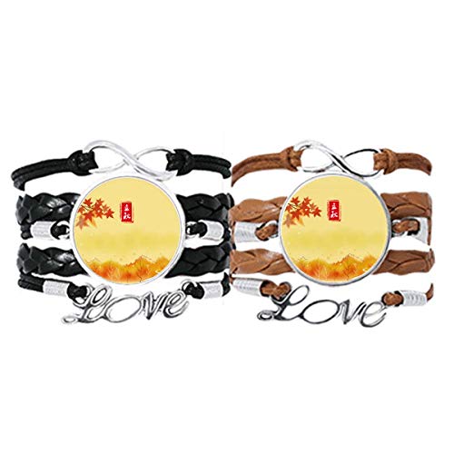 Pulsera Pareja de Cuerdas de Cuero para Compartir Rutinas Diarias en Otoño