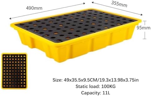 Stackable Drum Spill Containment Pallet, Leak-Proof Oil Drum & Paint Bucket Platform, Anti-Skid Polyethylene Tray for Safe Liquid Storage and Spill Protection