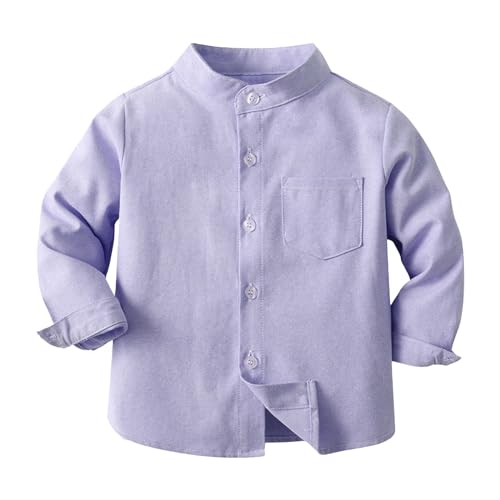 Toddler Long Sleeve Plain Color Jacket Little Boys Girls Button Down Cardigan Shirt Coats Spring Fall Blouses
