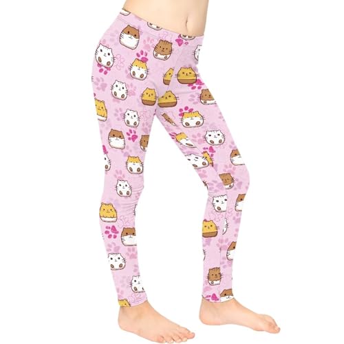 doginthehole Dance Leggings for Girls Kids High Waisted Workout Running Athletic Yoga Pants Size 4-13 Years Old3