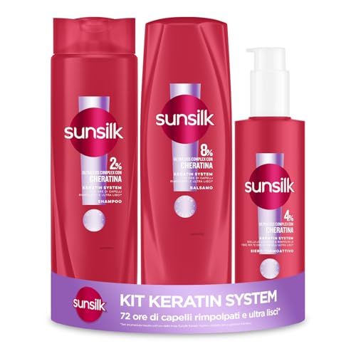 Sunsilk Kit Keratin System, Set Cura Capelli, con Shampoo 250ml,...
