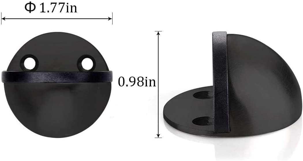 Black Door Stop,2Pack Magnetic Door Stopper,Dome Shaped Stainless Steel Door Holder, with 3M stickers, No Drilling, Heavy Duty Brushed Satin Modern Solid Rigid Door Stopper