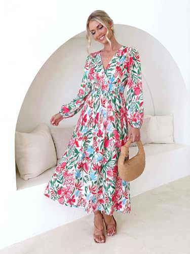 Image of Maxigerui Women's Long Sleeve Floral Maxi Dress 2026 Spring Summer Wedding Guest Dress