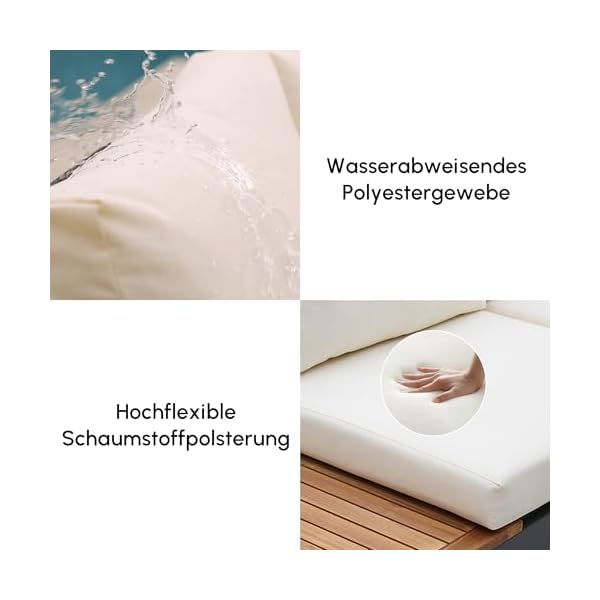 Patioco Modulares Lounge-Set Aluminium Teakholz 6-teilig