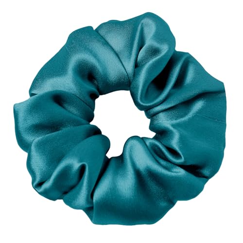 LILYSILK Chouchous à cheveux en soie pour femme - 100 % soie - Pour queue de cheval - Emballage réutilisable - Bleu adriatique
