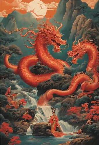 Peinture Diamant Dragon Orange 5D pour Sublimer votre Salon avec un Grand Format Créatif 100x150cm