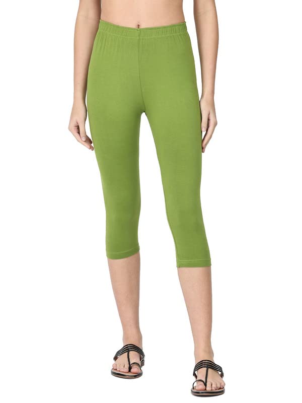 Image of Robinbosky Premium Stretchable Cotton Capri Legging for Women | Suitable for Formal wear & Casual wear | High-End Elastic Makes. The Leggings Squat Proof and Durable for Travel, Yoga, & Workout.