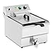 Royal Catering RCPSF 13ETH Friteuse Électrique Professionnelle Semi-Professionnelle Avec Robinet De Vidange 13 Litres Monophasé (3 000 W, 60 - 200 °C, 13 l, 230 V)