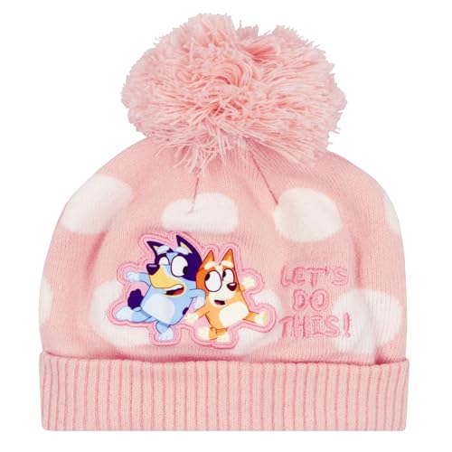 Bluey Beanie And Gloves Set | Bingo Girls Hat And Gloves Set | Girls Winter Hat | Winter Hats For Kids | One Size Pink2