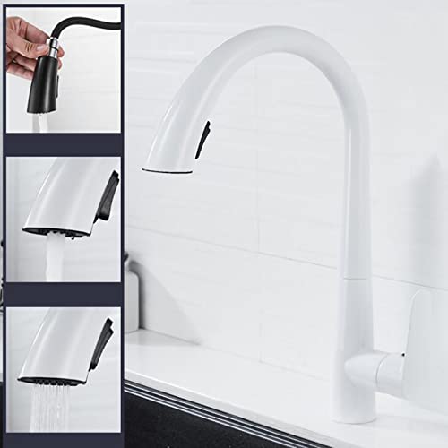 Robinet de cuisine mitigeur d'évier eau chaude eau froide avec douchette extractible