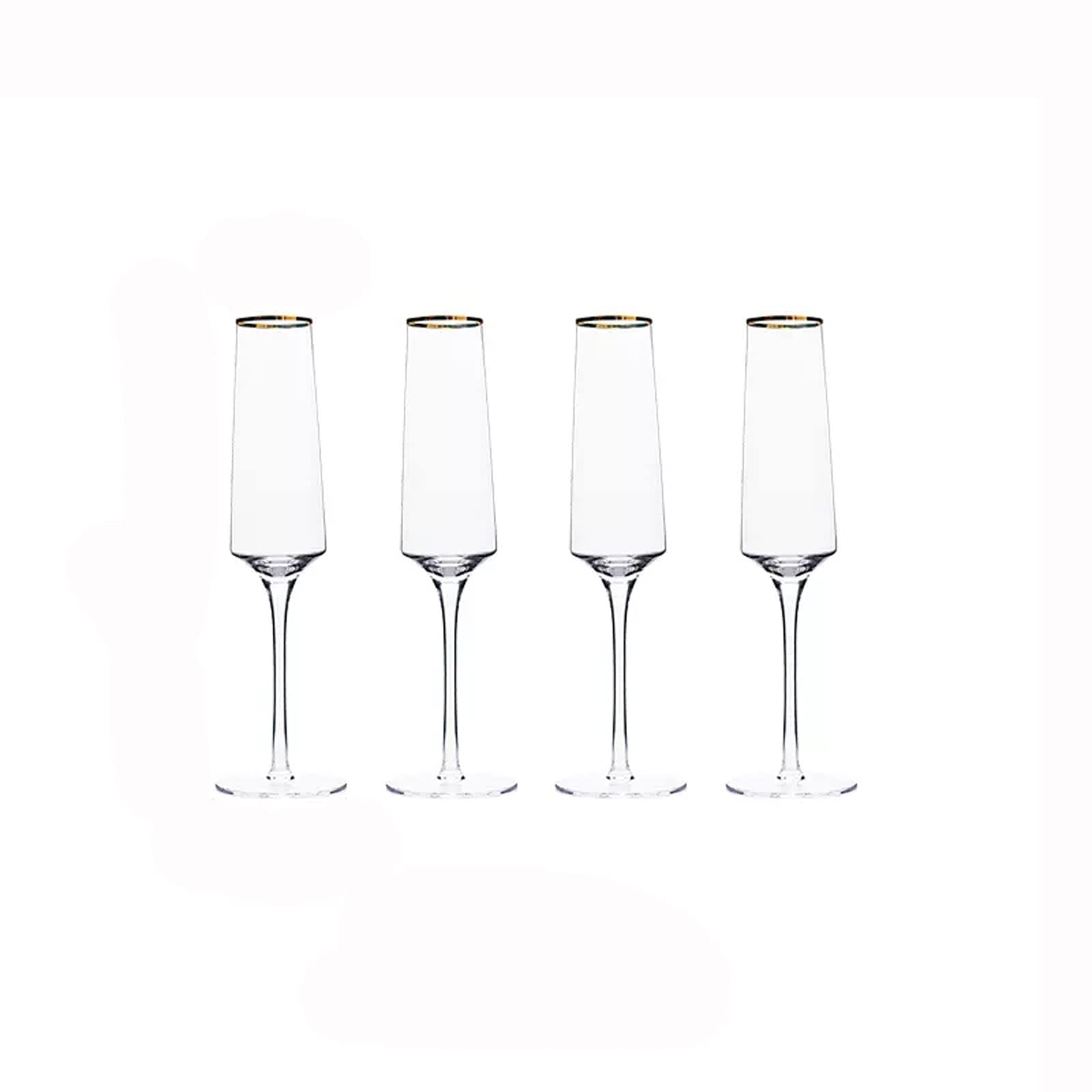 Flûtes à Champagne 4 Pcs Verres à Champagne Flûte à Champagne de Luxe Haut de Gamme 230ml Verres à Champagne en Verre de Cristal Cadeau pour Mariage, Anniversaire, Noël pour Les Fêtes