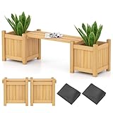 CONSTRUCTION FIABLE EN BOIS : Fabriquée en bois de sapin sélectionné, la jardinière extérieur offre une base stable pour supporter vos plantes. La surface peintue la protège contre l'usure et à la corrosion, assurant une utilisation à longue durée à l'extérieur.