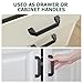 JiGiU 2-Pack Aluminum Handle Aluminium Alloy Rectangular Industrial Pull Handle 120mm Hole Distance for 30 Series European Standard Aluminum Extrusion Profile -Black