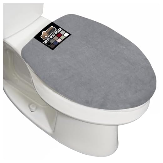Gorilla Grip Memory Foam Toilet Lid Seat Cover, Stays in Place Elastic Edges, Soft Velvet Bathroom Covers, Universal Fit for Standard Oblong Round Elongated Bath Room Bowl Lids, Washable, Graphite
