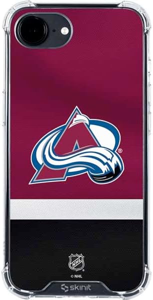 Skinit Clear Phone Case Compatible with iPhone 16e - Officially Licensed NHL Colorado Avalanche Jersey Design
