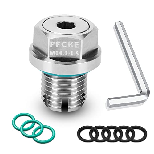 Pfcke M14.1-1.5X 15Mm Oil Drain Plug Oversize Piggyback, Stainless Steel Self Tapping Oil Pan Thread Repair Kit With O-Ring,And Hexagonal Wrench #TOP1
