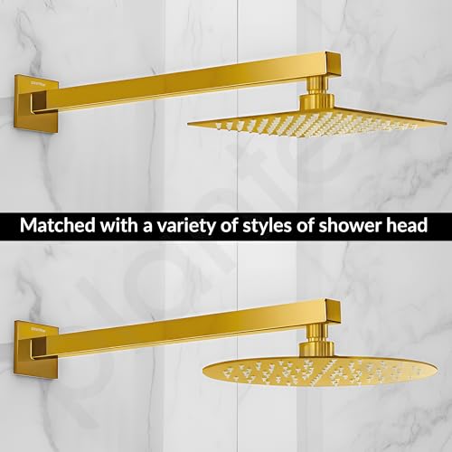 Image of Plantex 24-Inch Shower Arm for Overhead Shower /Stainless Steel Shower Pipe /Wall Mount Bathroom Fitting with -Inch Thread - Pack of 1 (Gold)