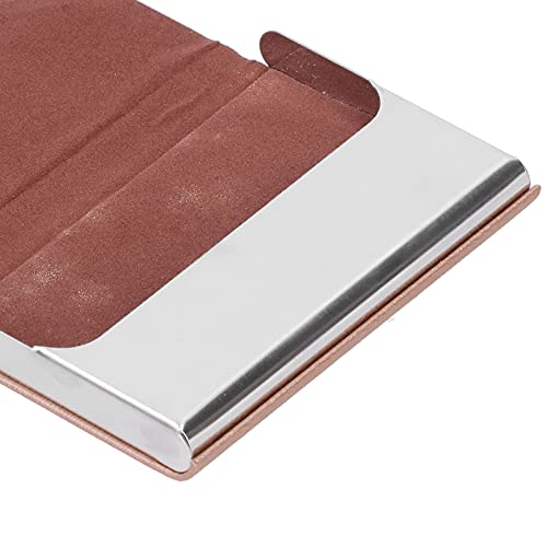 Estojo para cartão de visita, porta-cartão de nome (marrom, 007# grão de fio)