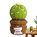 Rechory Cactus positivo all'uncinetto, pianta in vaso ispiratrice all'uncinetto, bambola decorativa a forma di cactus, per studio, meditazione, artigianato, collezionisti, adolescenti, bambini, adulti immagine