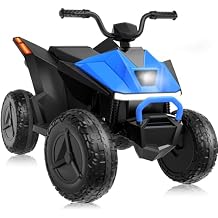 24v Ride On Toys for Big Kids ATV 4 Wheeler 2 Seater Vehicle with 2pcs 200W Motors,Battery Powered, LED Lights,Bluetooth Music,Four Wheelers Electric ATV for Kids Ages 4-8 Blue