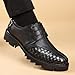 Men's Woven - Detail Leather Dress Shoes, Stylish Formal Footwear - Fashionable for Business Meetings, Evening Events & Daily Commutes (Black,9)