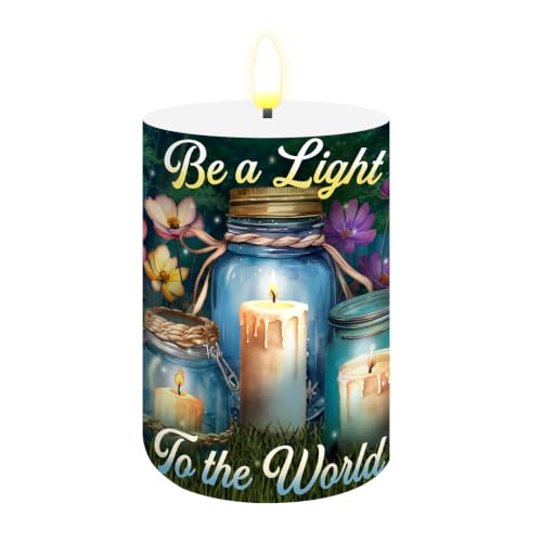 Image of Briarwood Lane Spring Flameless Candle 6x3 Be a Light Jars Flameless Candle with Timer for Spring