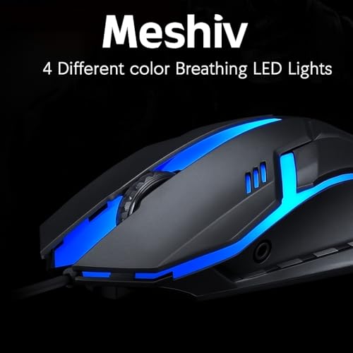 Image of Mouse and Mouse pad Combo for Laptop PC | USB 2.0 Wired RGB Gaming Mouse with 1200 DPI I 4 Color LED Backlight Light I PVC Cable with 1.5M Length, 3 Buttons, 1 Year Warranty (Black)