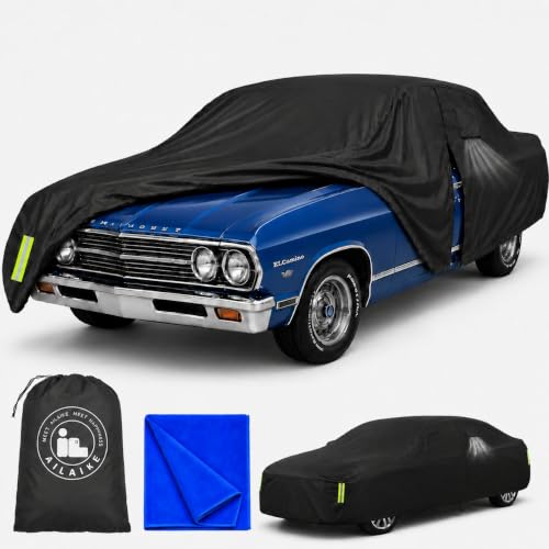 Image of Heavy Duty Full Car Cover Custom Fit for Chevy El Camino 1959-1987. | All Weather Protection, Waterproof, Heavy Duty, Durable, UV Protection, Lightweight, Easy to install, Custom Fit