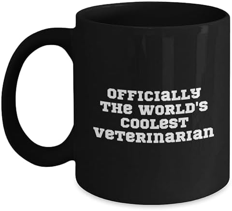 Funny Veterinarian Gifts for Men - Officially The World's Coolest Veterinarian Black Coffee Mug - 11oz or 15oz - Father's Day Unique Gifts from Wife to Husband image 4