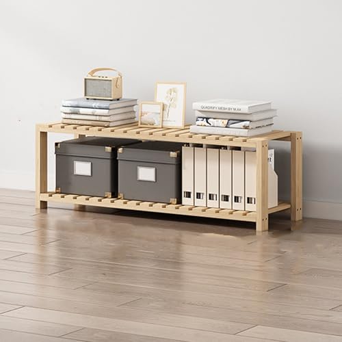 木製 2段式棚 ナチュラルウッド ウッドラック 2段 天然木 すのこラック 幅60cm （ ラック 収納