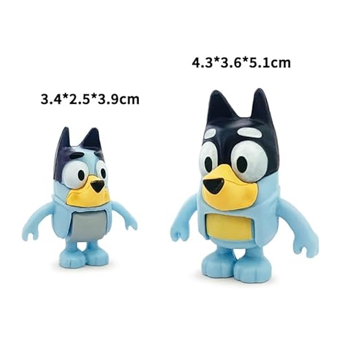 Bluey e Bingo Colecionável Kit 8 Miniaturas Bonecos Cartoon Anime Criança Decoração