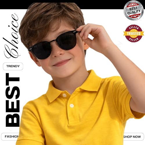 Image of Kids Boys Polo T-Shirt | Half Sleeves | Organic Cotton Rich Bio-Wash Fabric | Ultra Soft & Breathable | Regular Fit | Plain Solid Colour Casual Wear & School Uniform