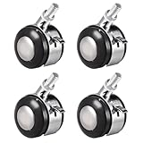 YOKIVE 4 Stück Möbelrollen, Legierung Kunststoff Doppel-Schwenkrollen mit Bremse, Ideal für Stühle Regale Gestelle Büro Alltag, (Schwarz, 2 Zoll)
