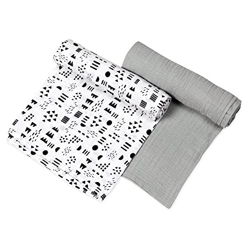 Image of HonestBaby Baby 100% Organic Cotton Swaddle Receiving Blankets (2 Pack)