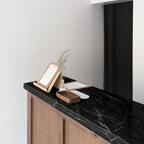 Image of SUNBIRD Wood Furniture Wallpaper Vinyl, Self-Adhesive Wood Wall Paper, Almirah,Kitchen Home Decoration 24in x 3 Meter (Black Pearl)