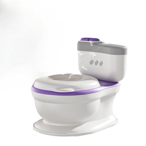 Fancyfly 音が鳴る おまる 子供用 洋式 選べるカラー 収納ボックス付き トイレ トレーニング 練習 便座 ベビー キッズ 1歳〜7歳 (紫色)