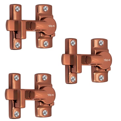 Image of Plantex Door Latch /Flip Latch Lock for Door /Chitkani /Lock Latch for Main Door /Baby Latch for Bathroom /Bedroom /Balcony /Door Stopper - Pack of 3 (Rose Gold)
