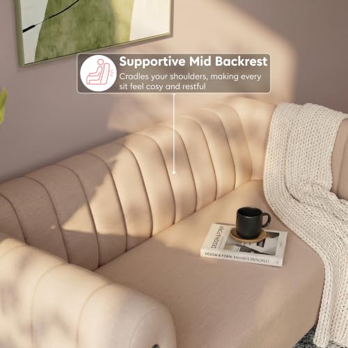 Image of Interio by Godrej Sofa Paramount 3 Seater Fabric Sofa for Living Room, 1-Year Warranty, Solid Wood, Beige