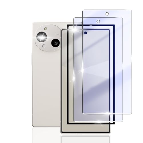 Awubaige【ブルーライトカット】For Aquos R10 用の ガラスフィルム【2枚セット ガイド枠付き】Aquos R10 用の 保護フィルム 目の疲れ軽減 強化 ガラス スマホフィルム ケース 保護ガラス レンズ保護 旭硝子材質 硬度9H 指紋
