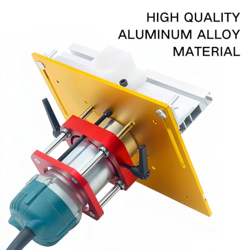 Image of Serplex Aluminum Router Table Insert Plate for Palm Router 85x85mm & 70x60mm Trimmer Compatible Panel with Protractor Fence T Slot Tracks & Scale, Woodworking Router Mount Plate
