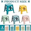 Amazon.com: Wesiti 5 Pack Plastic Stools Durable Step Stool Plastic ...
