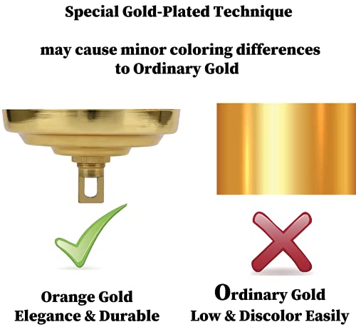 Image of Sangle Soppfy Vingage Canopy Kit and Pendant Light Fixture Chain for Chandelier or Swag Light Fixtures,Maximum Weight of 60 Pounds, 6 feet,Heavy Duty,5 Inches Diameter (Pure Gold - 2 Set)
