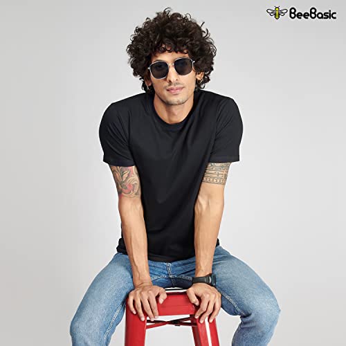 Image of BeeBasic Cotton Regular Fit Tshirts for Men Combo Pack of 2 - Round Neck Half Sleeves Tshirts