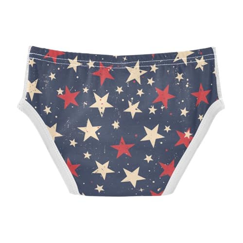 GuoChe Toddler Boys Training Underwear Pure Cotton Red White and Blue Stars in Sizes 2T,3T, 4T, 5T, 6Y and 8Y2