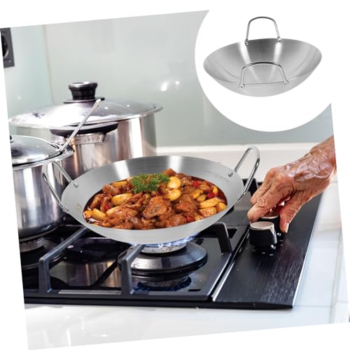 Wok grande de acero inoxidable con tapa y doble asa miniatura 3