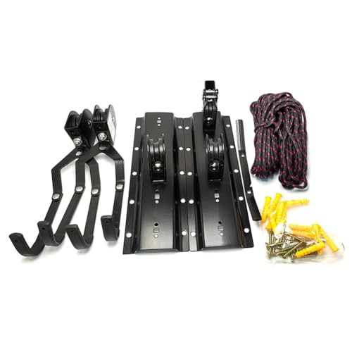 Soporte eficiente de bicicletas para techo con poleas de almacenamiento vertical 4