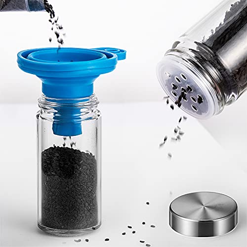 Rotating Spice Rack With Free 20 Seasoning Jars,Revolving Tower Organizer Stainless Steel For Kitchen Storage,With Reusable Labels And Funnel Complete Set #TOP3