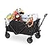 Produktbild Relaxdays Bollerwagen faltbar, Verstellbarer Griff, strapazierfähiges PVC, 360° drehbar, Handwagen Gummireifen, schwarz