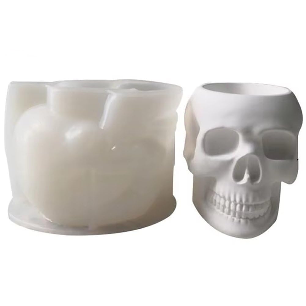 Dianzan Formy do świec na Halloween, 3D z trupią czaszką, formy silikonowe do doniczek na kwiaty